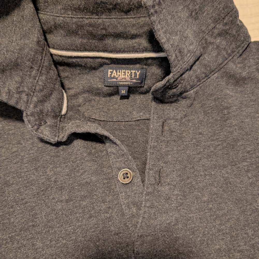 Faherty Men's Charcoal Polo Shirt